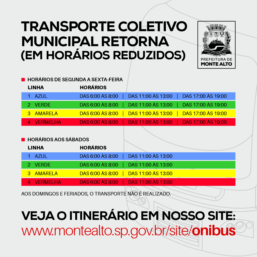 Confira as linhas e horários dos ônibus - Prefeitura Municipal de