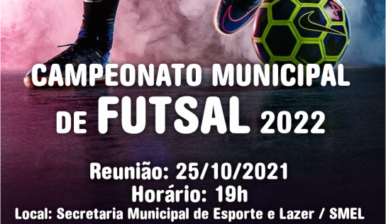 Municipal de Futsal 2022: inscrições serão abertas dia 25