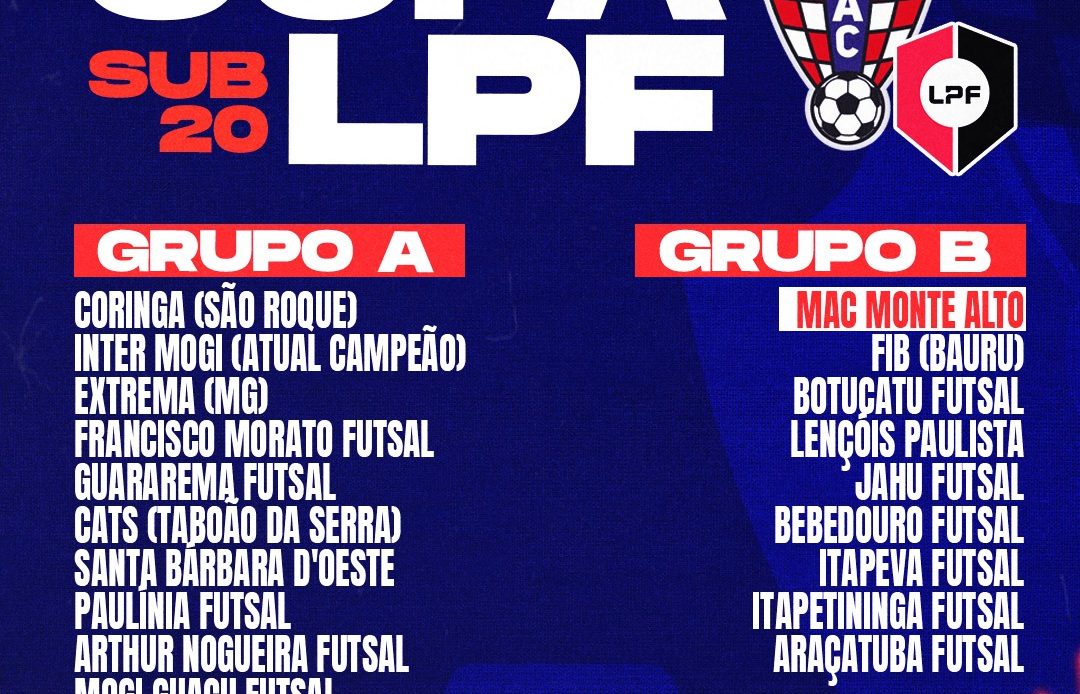 Definidos grupos da Copa da Liga Paulista de Futsal Sub-20