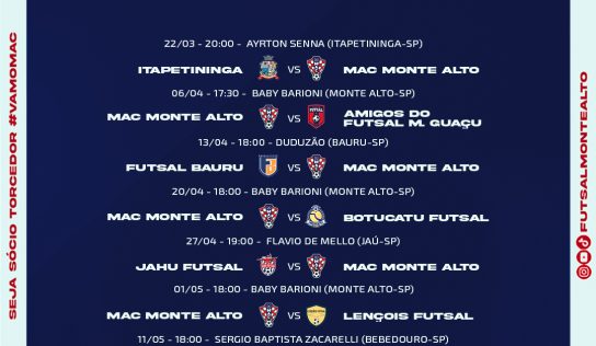 Copa da Liga Paulista de Futsal Sub-20: confira as datas dos confrontos do MAC